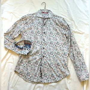 Poker Cards Vegas Robert Graham Rare Shirt Button Down Long Sleeve